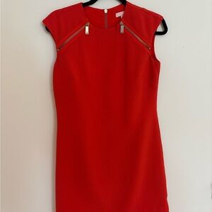 Ted Baker Vibrant Red Mini Dress with Zipper Detail